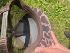 Bark Duck Camo - Back Home Hat Co. Leather Patched 7 Panel Snapback Flat Bill Hat